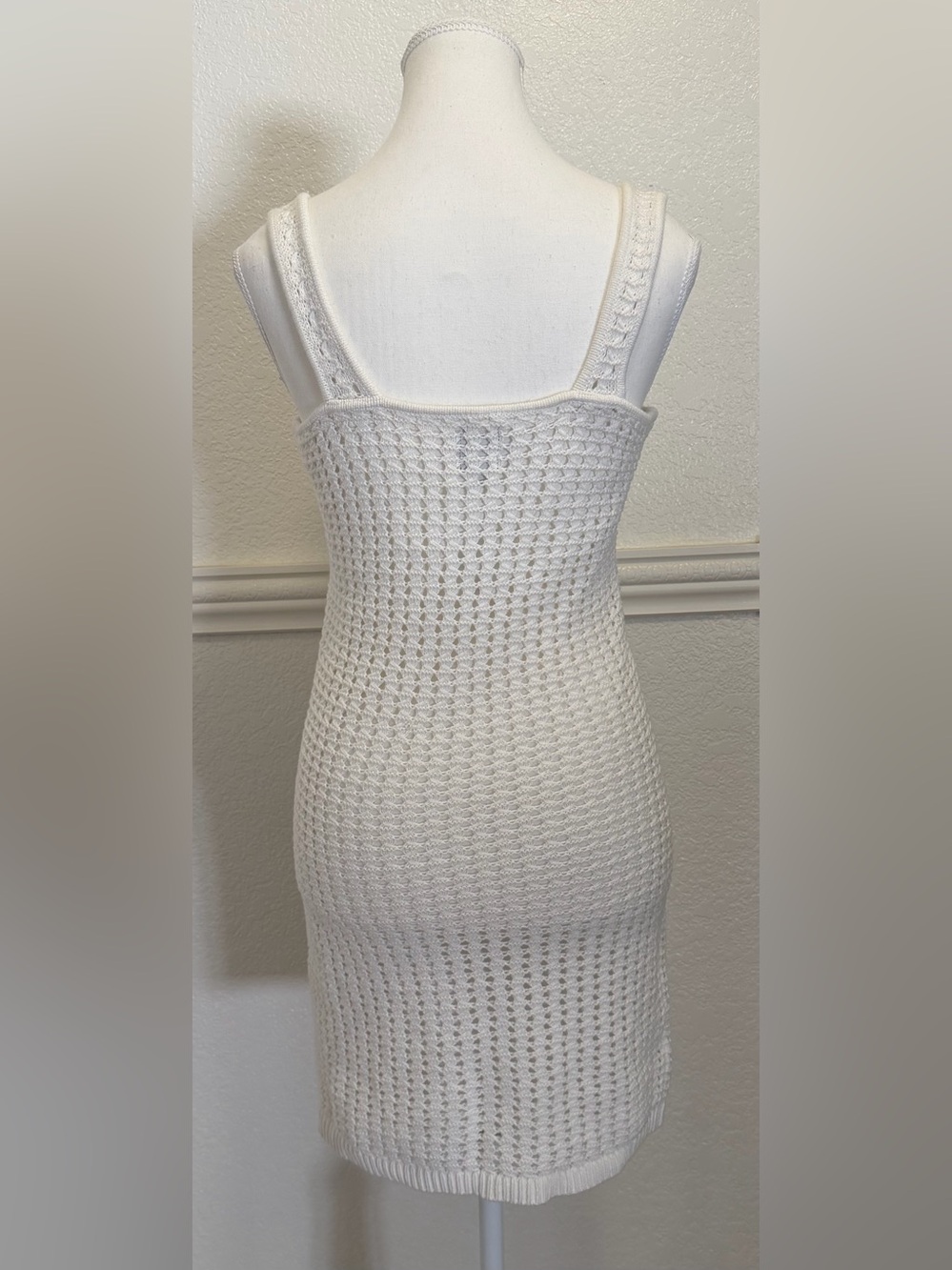 GAP Crochet Knit Mini Dress – Boho Beach Cover-Up | Off-White/Ivory - Picture 9 of 9